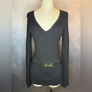 INC International Concepts Women’s Black Silk Blend Sweater Top – Size XL